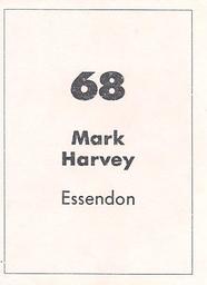 1990 Select AFL Stickers #68 Mark Harvey Back